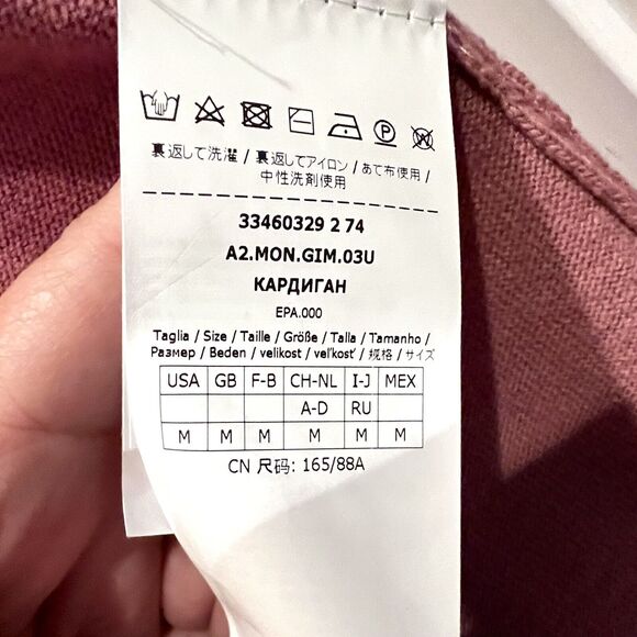 NEW Marella long Cashmere Blend Cardigan Womens Size Medium Rose Mauve Duster - Picture 6 of 9